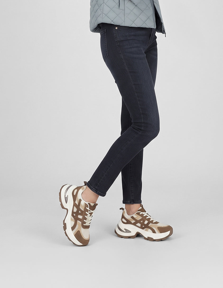 Tenis tipo deportivo  Highline en Textil – Café