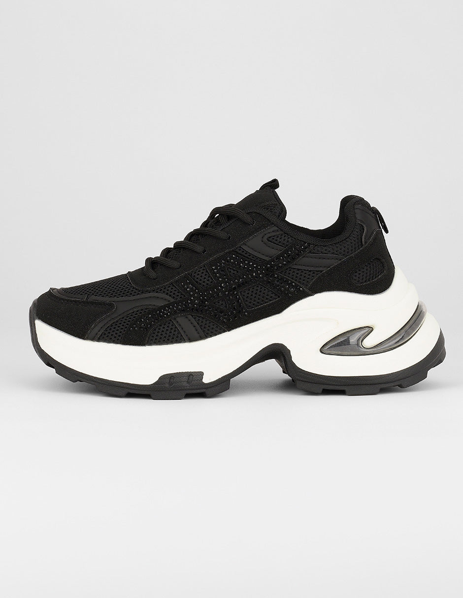 Tenis tipo deportivo Exterior Textil Color Negro Para Mujer De RBCOLLECTION