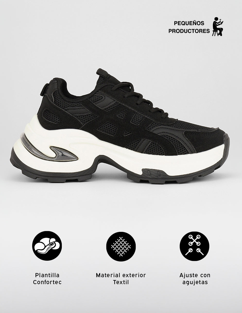 Tenis tipo deportivo  Highline en Textil – Negro