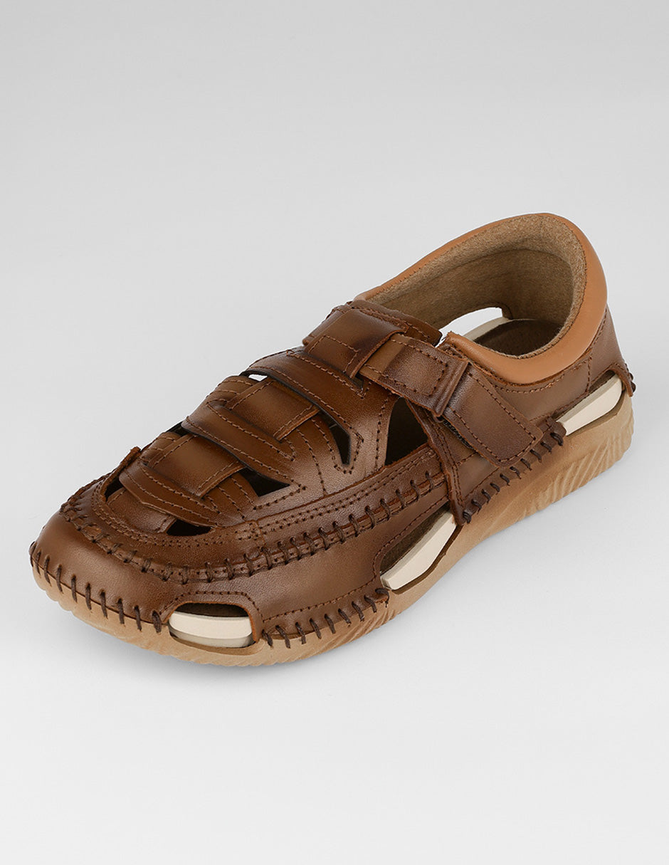 Sandalias de piso Hand made en Piel – Café