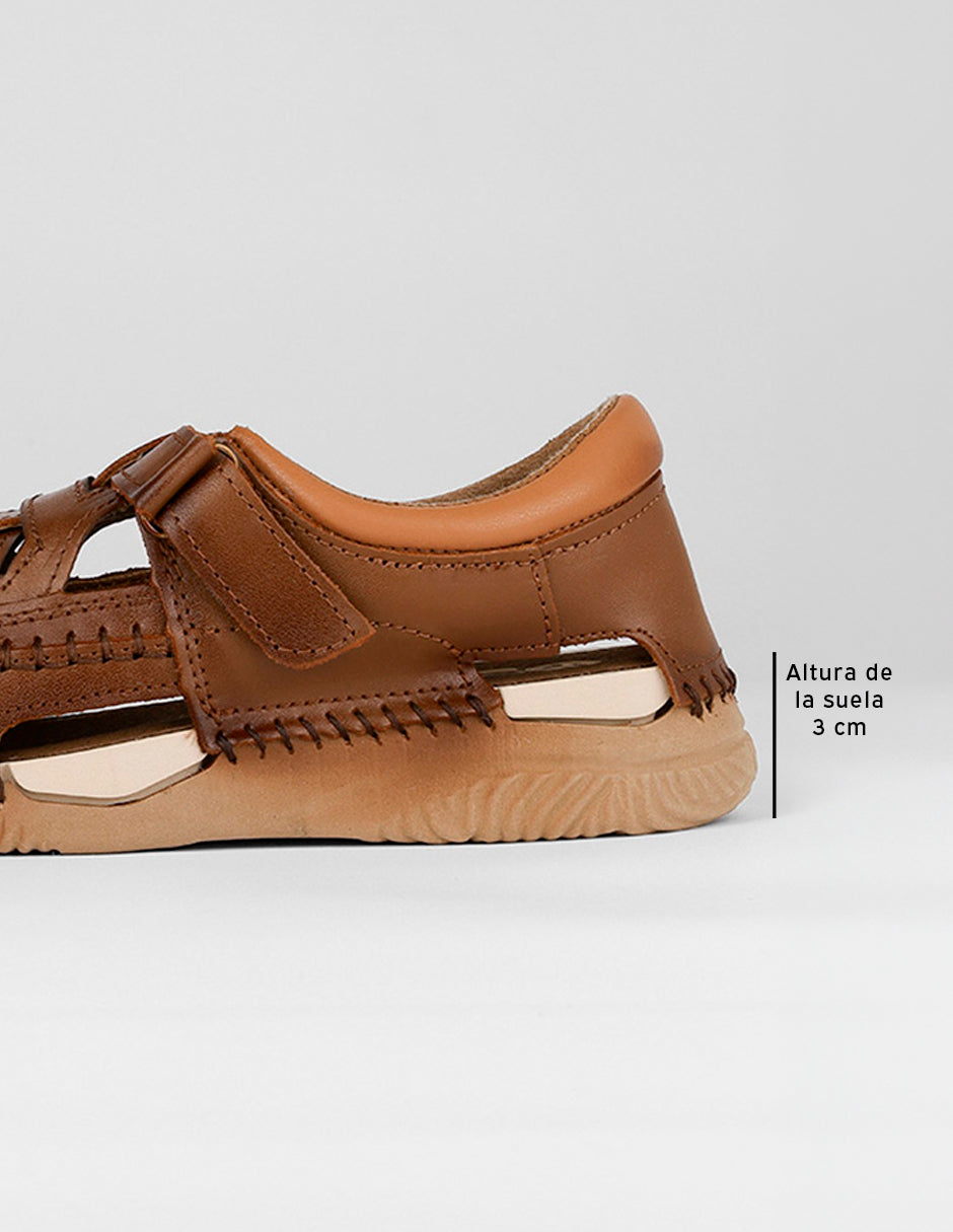 Sandalias de piso Hand made en Piel – Café