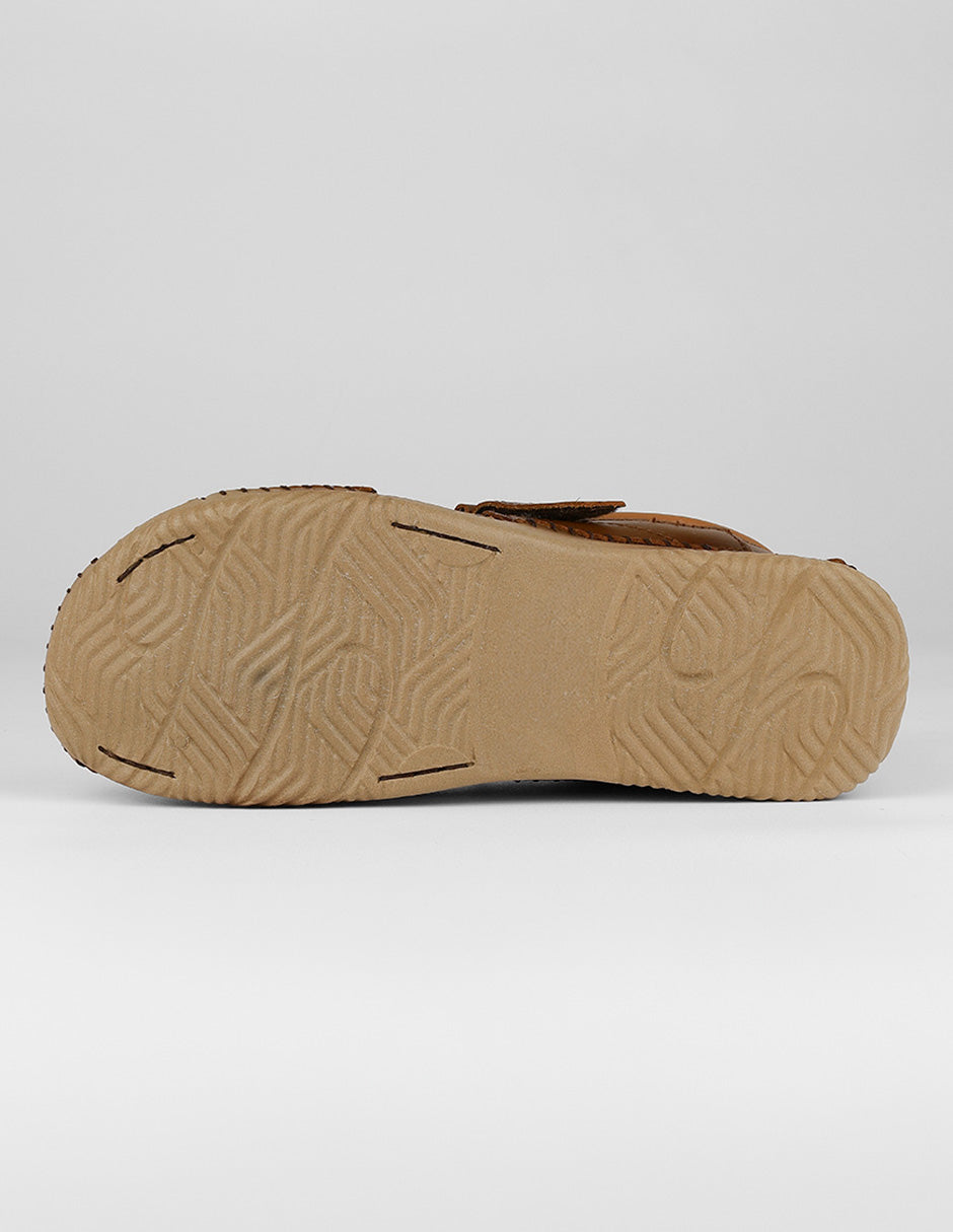 Sandalias de piso Hand made en Piel – Café
