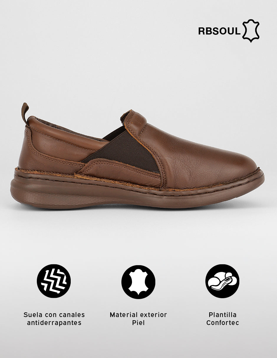 Zapatos de confort Hand made en Piel – Café
