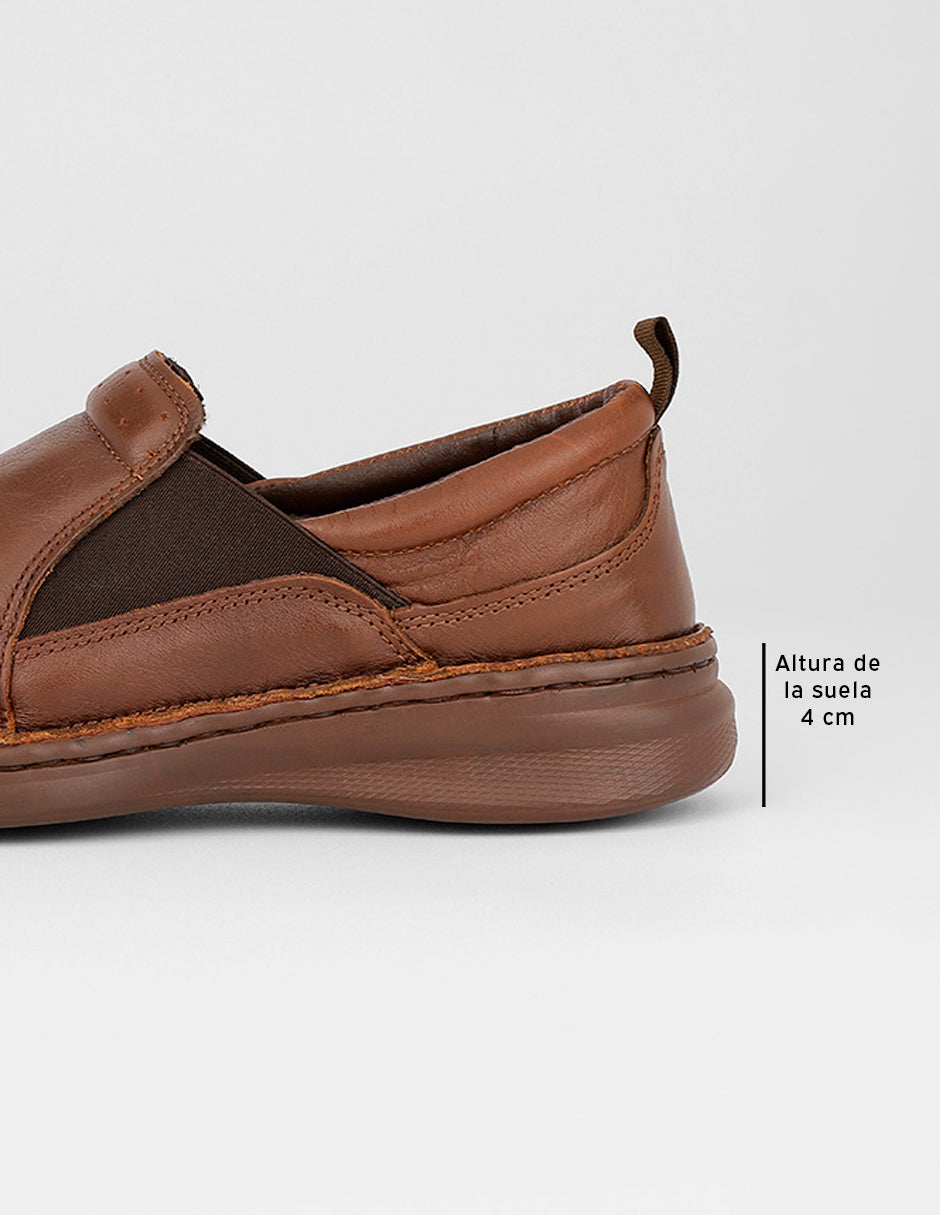Zapatos de confort Hand made en Piel – Café