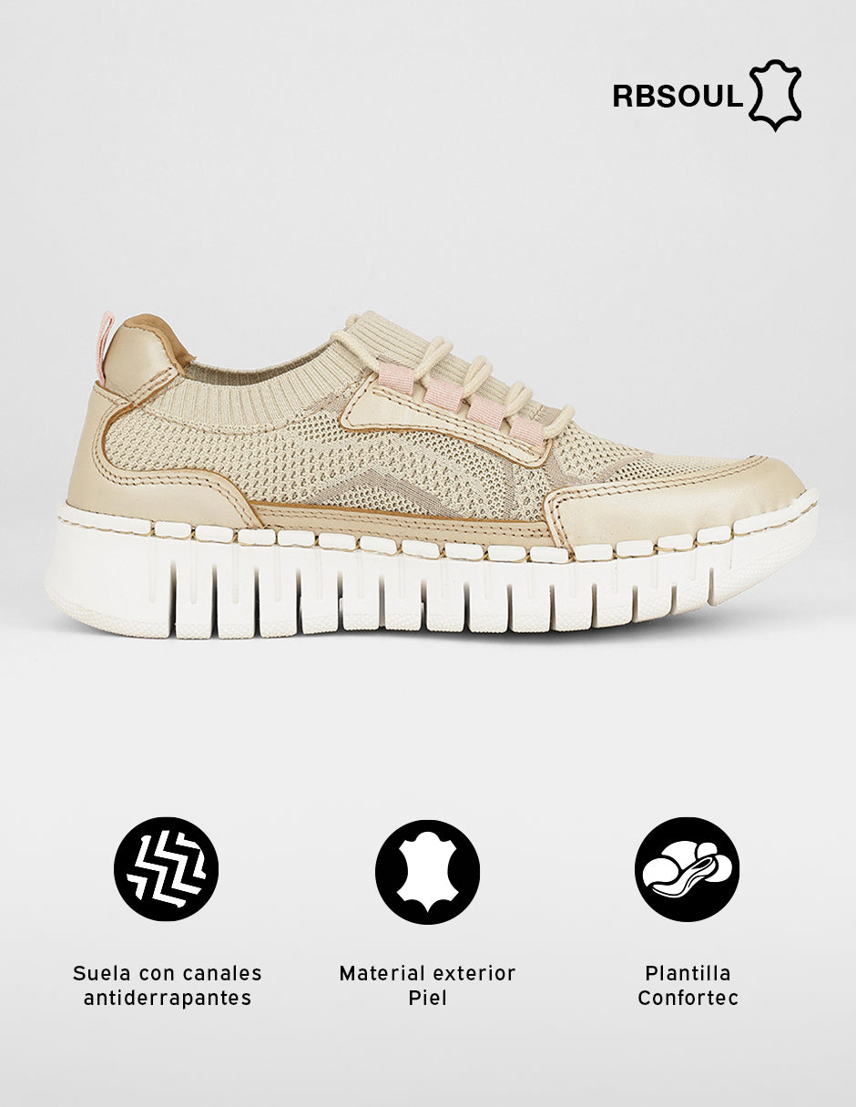 Zapatos de confort Hand made en Piel – Dorado