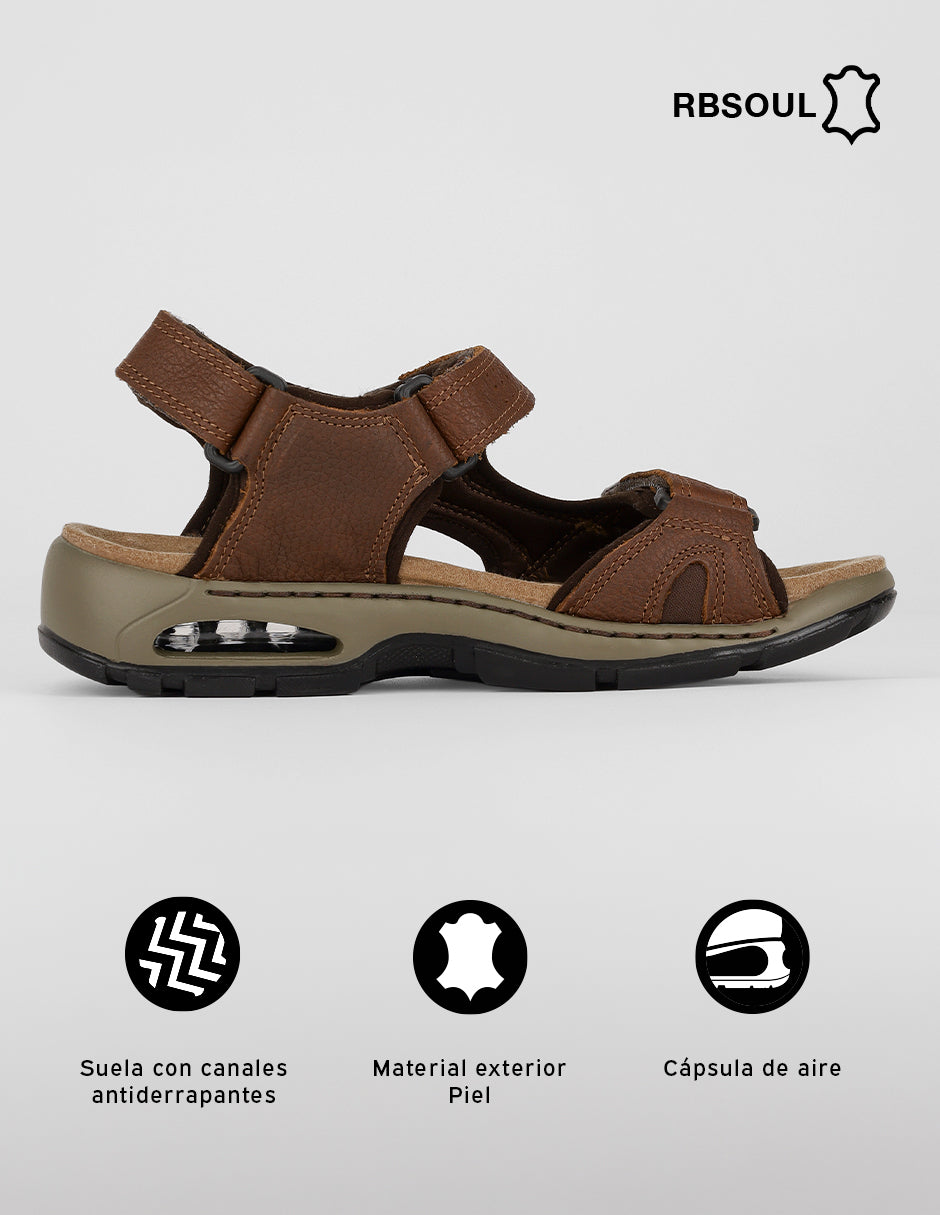 Sandalias casuales Hand made en Piel – Café