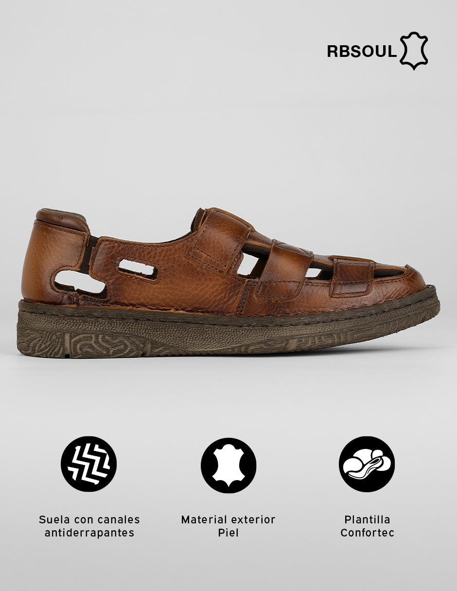 Sandalias casuales Hand made en Piel – Café