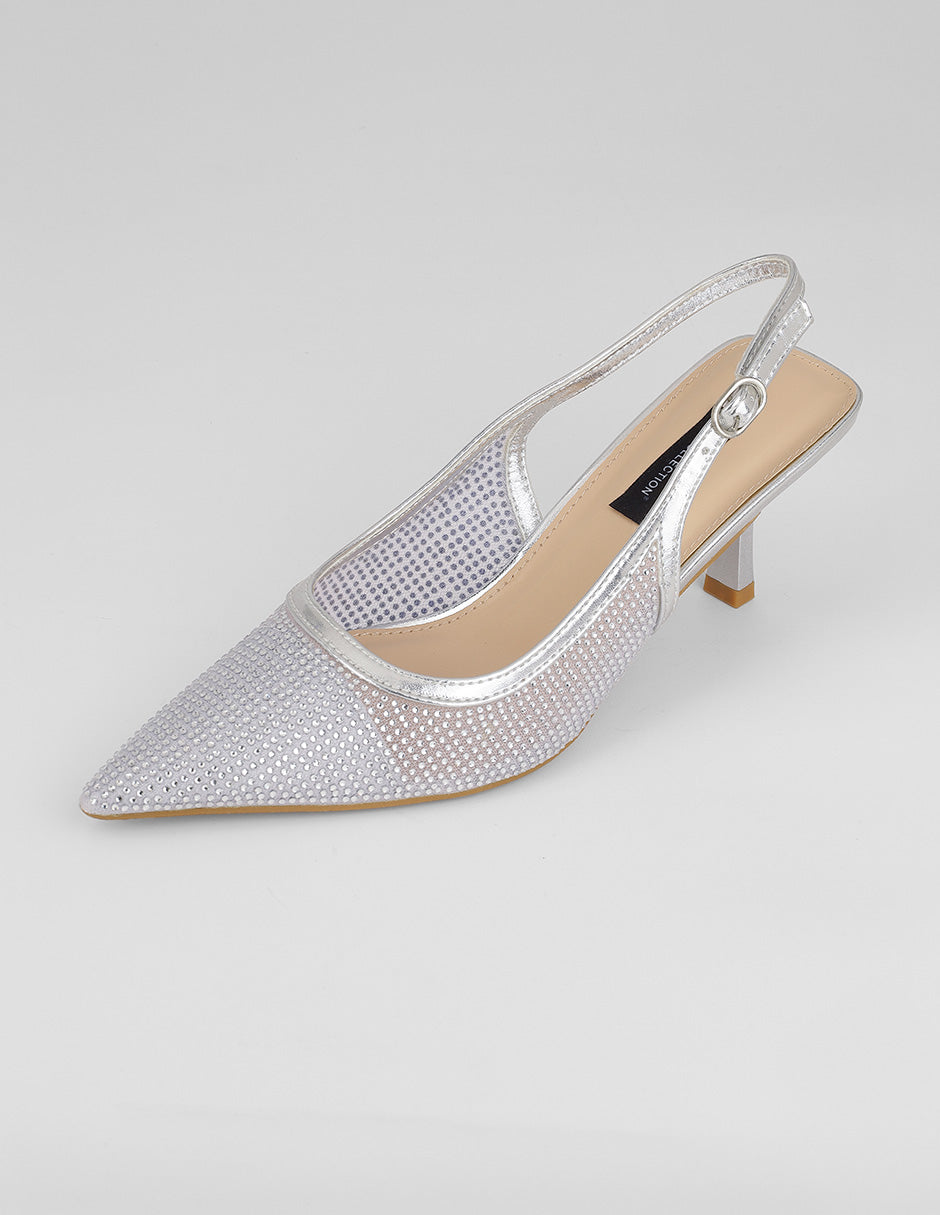 Zapatillas Slingback en Sintético – Plata