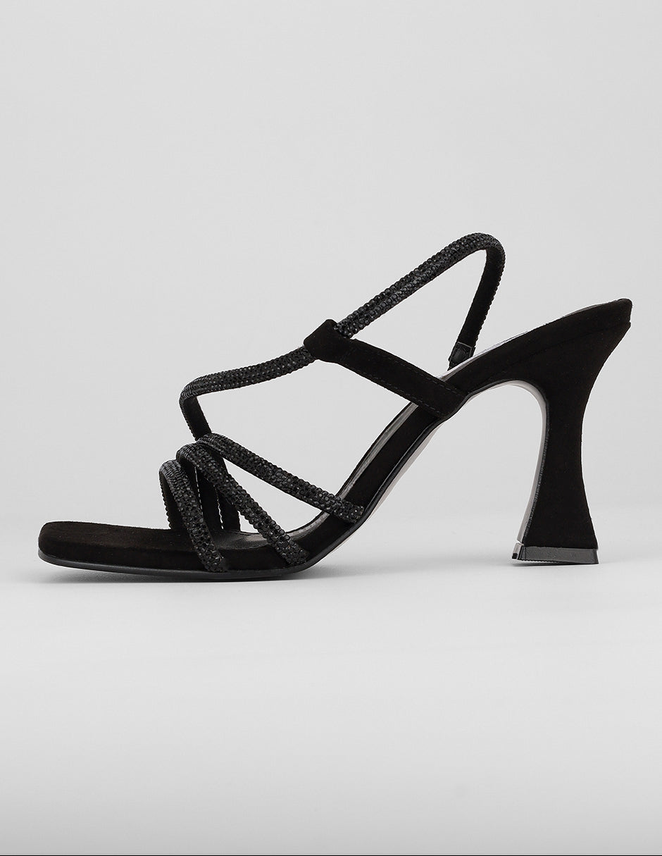Sandalia con tacón Exterior Sintético Color Negro Para Mujer De RBCOLLECTION
