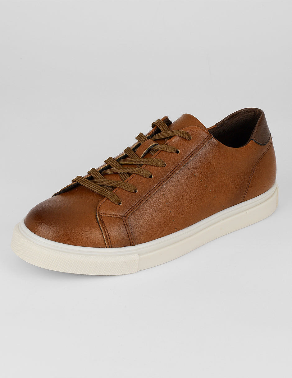 Tenis con cordones Urban en Piel vegana – Café