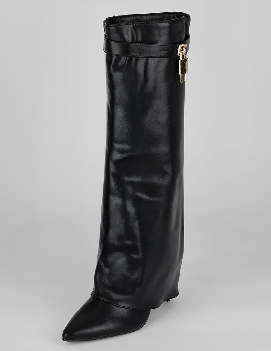 Botas altas ZHARA en Piel vegana – Negro