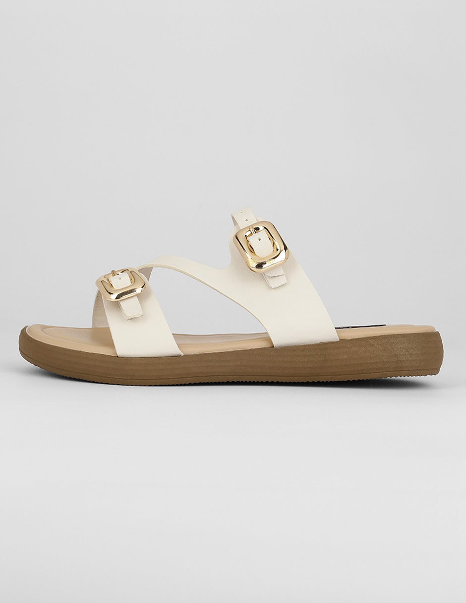 Sandalias de piso Exterior Piel vegana Color Late Para Mujer De RBCOLLECTION