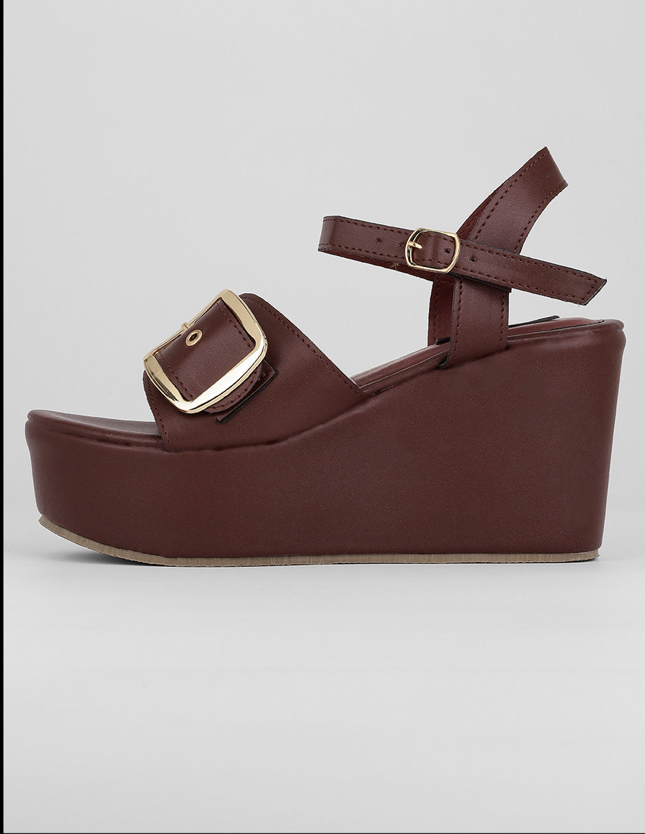 Sandalias con plataforma Exterior Piel vegana Color Rojo Para Mujer De RBCOLLECTION