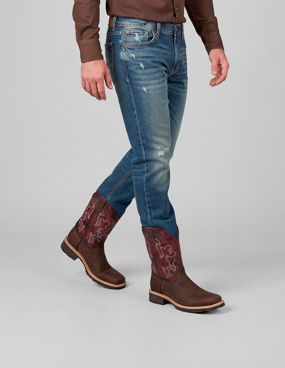 Botas western West en Piel – Café
