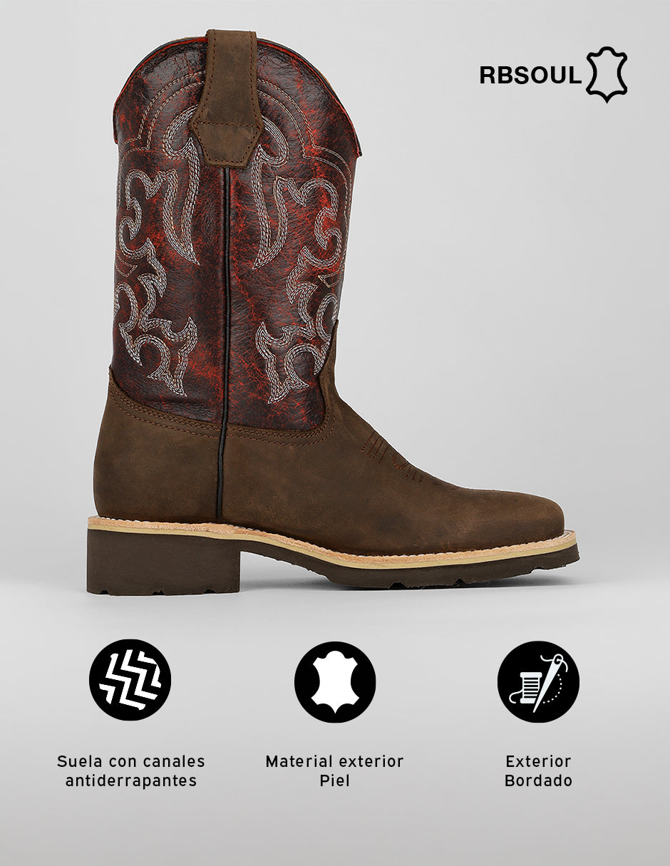Botas western West en Piel – Café