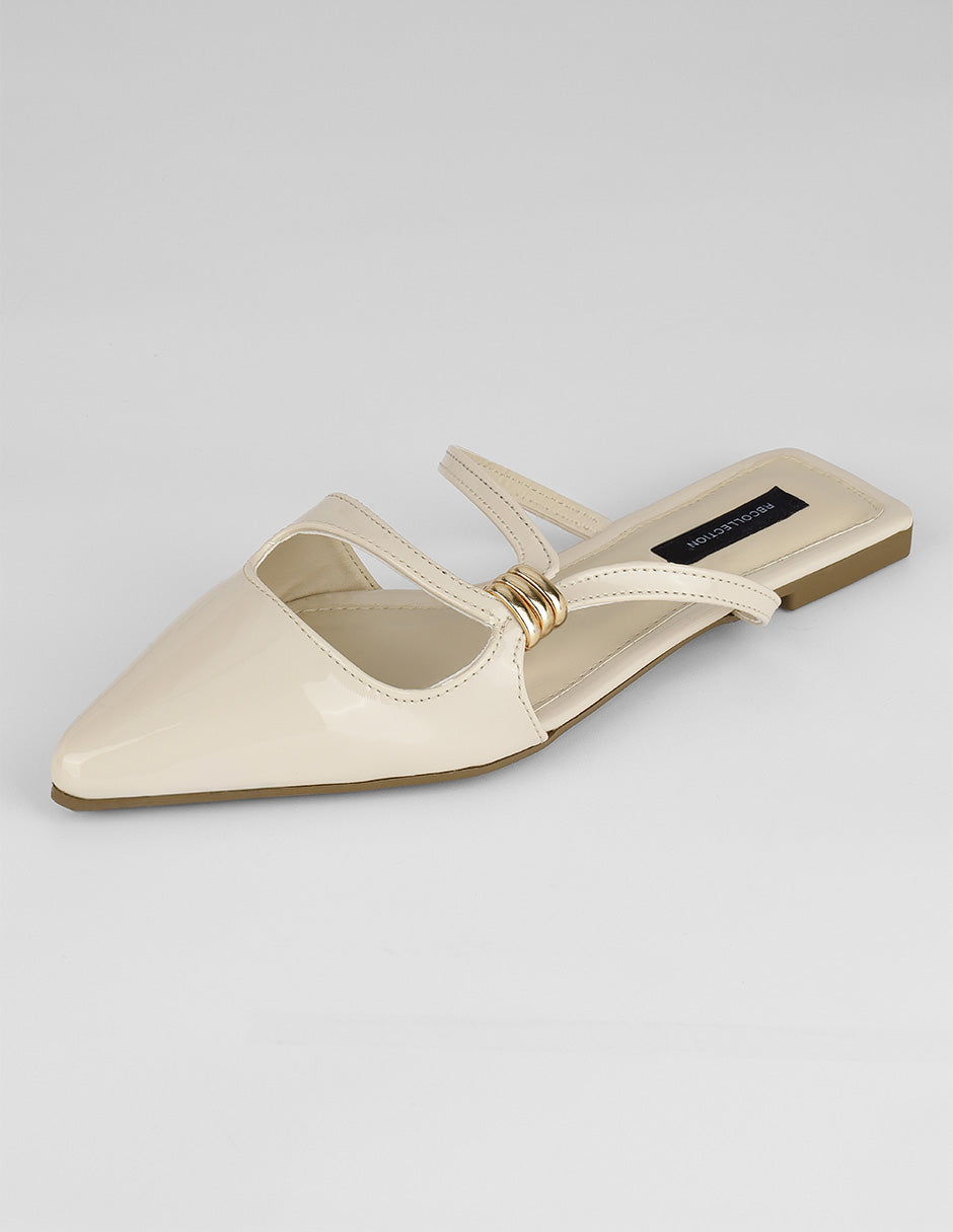 Flats clásicas Onne en Charol – Beige