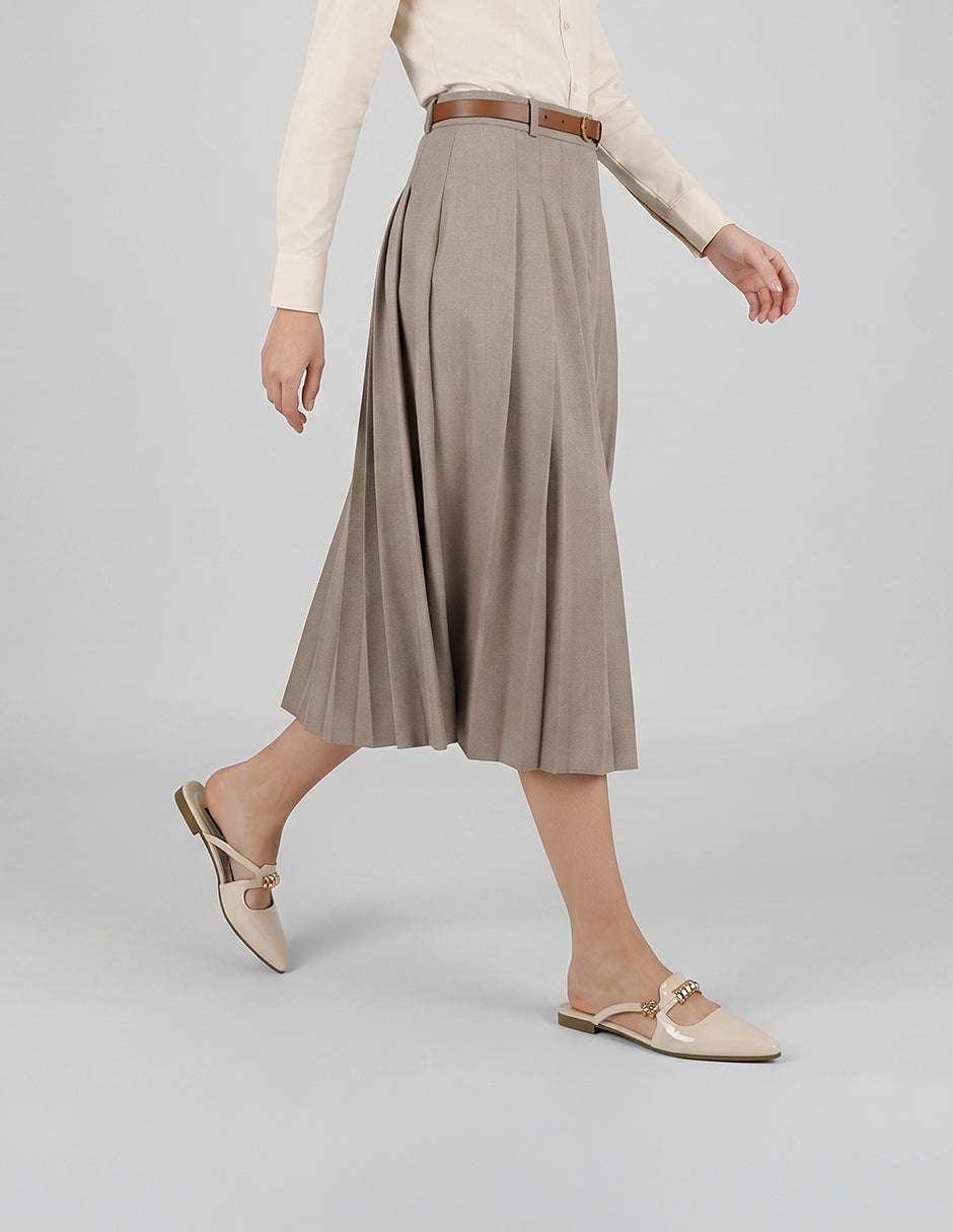 Flats clásicas Onne en Charol – Beige