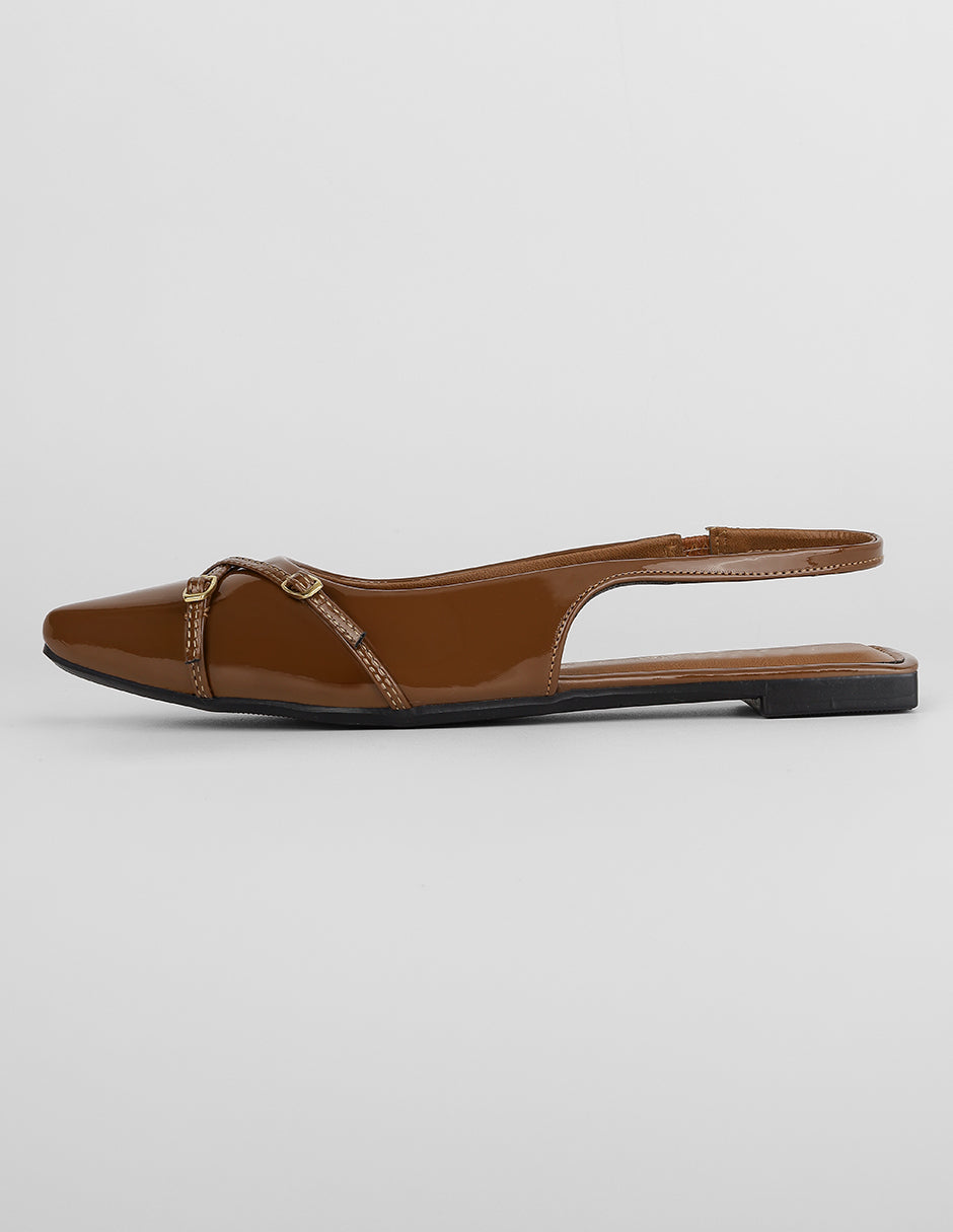 Flats clásicas Exterior Charol Color Café Para Mujer De RBCOLLECTION