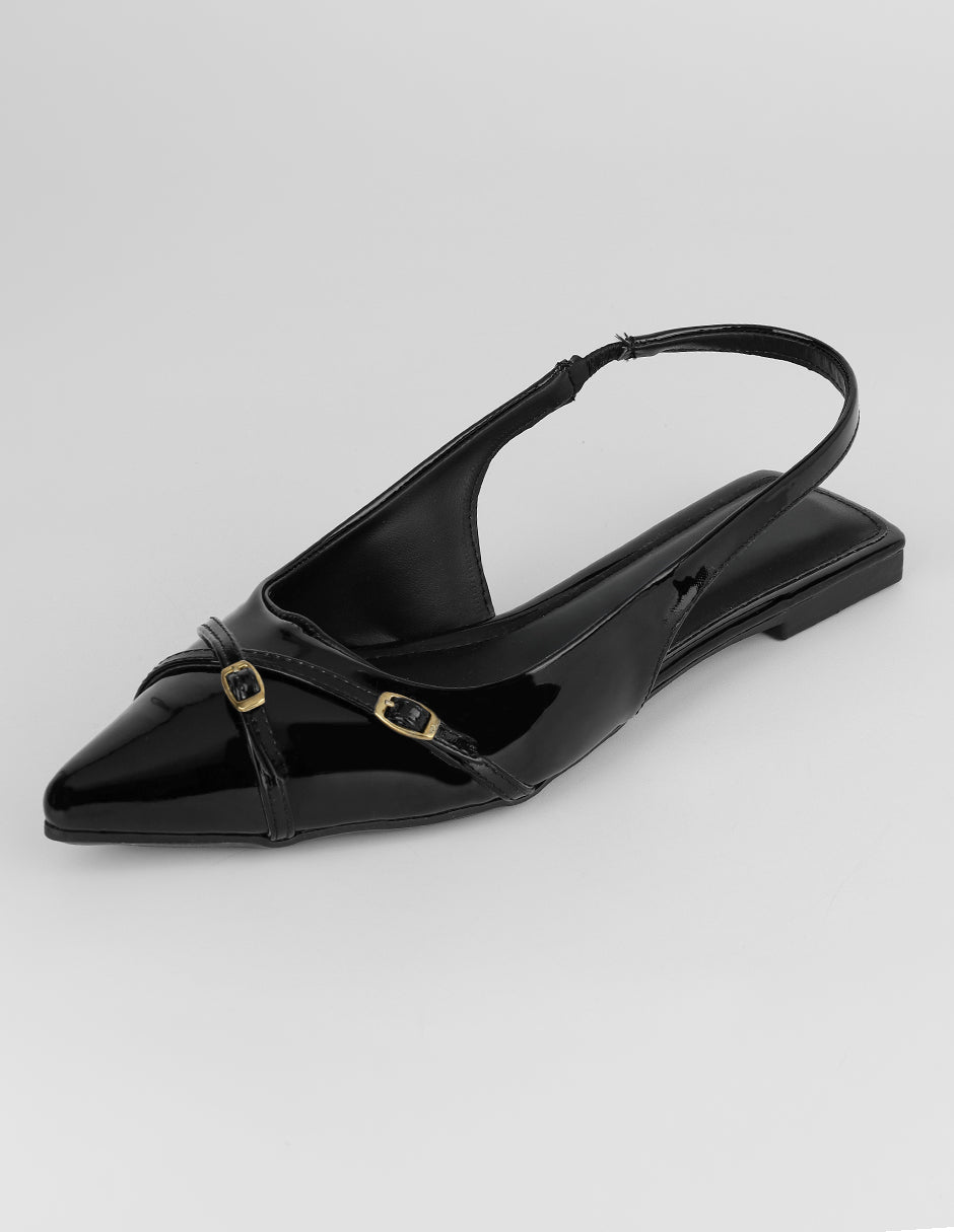 Flats clásicas Onne en Charol – Negro