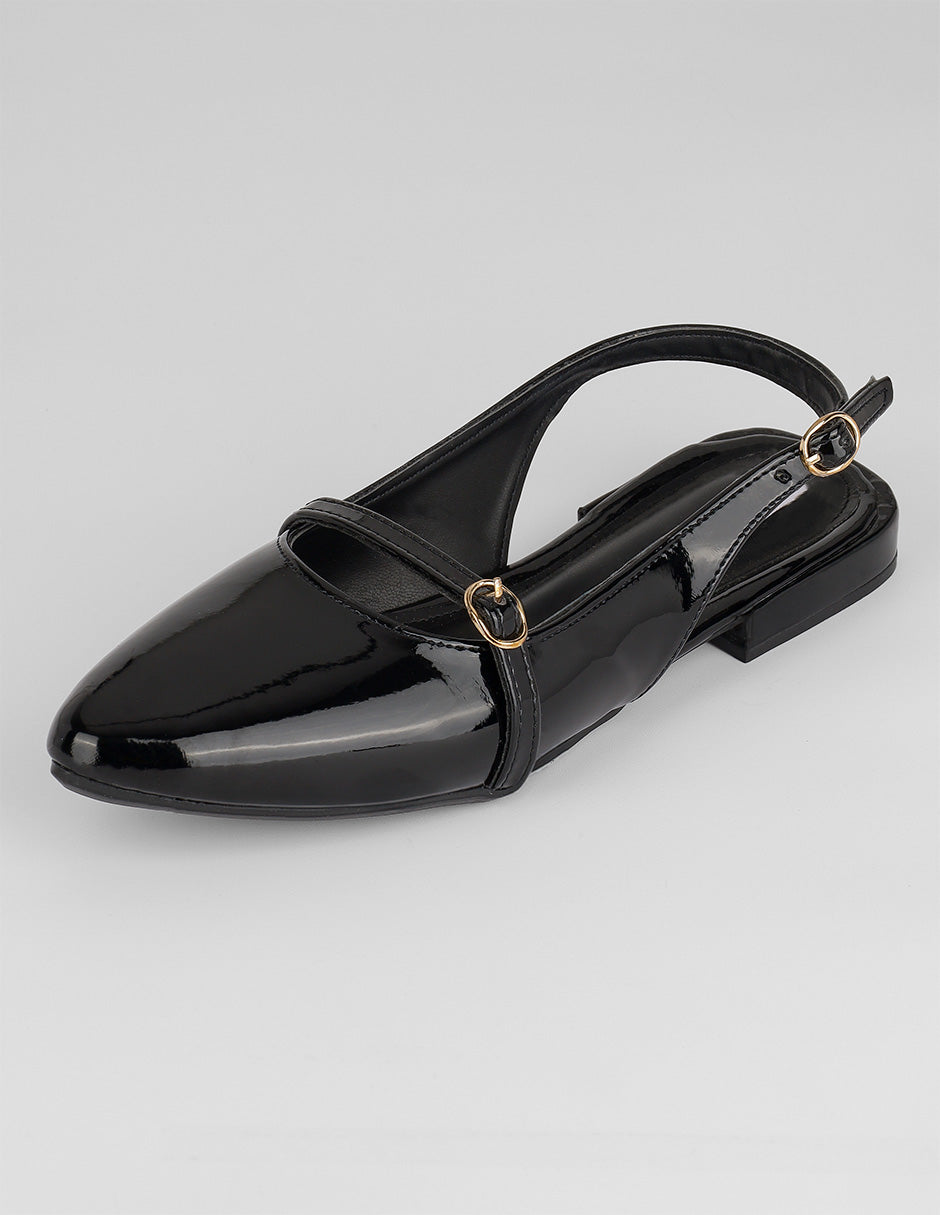 Flats clásicas Onne en Charol – Negro