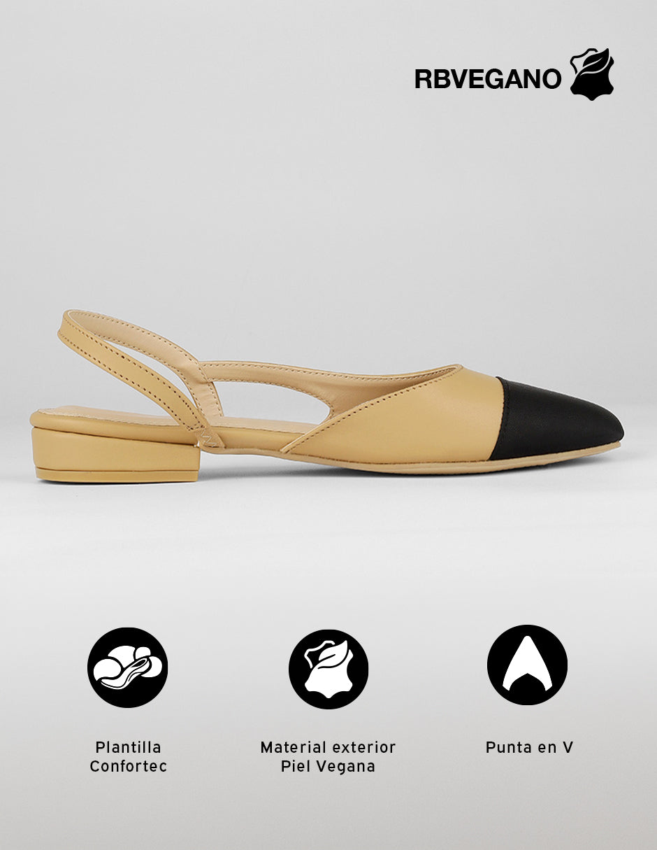 Flats clásicas Darling en Piel vegana – Beige