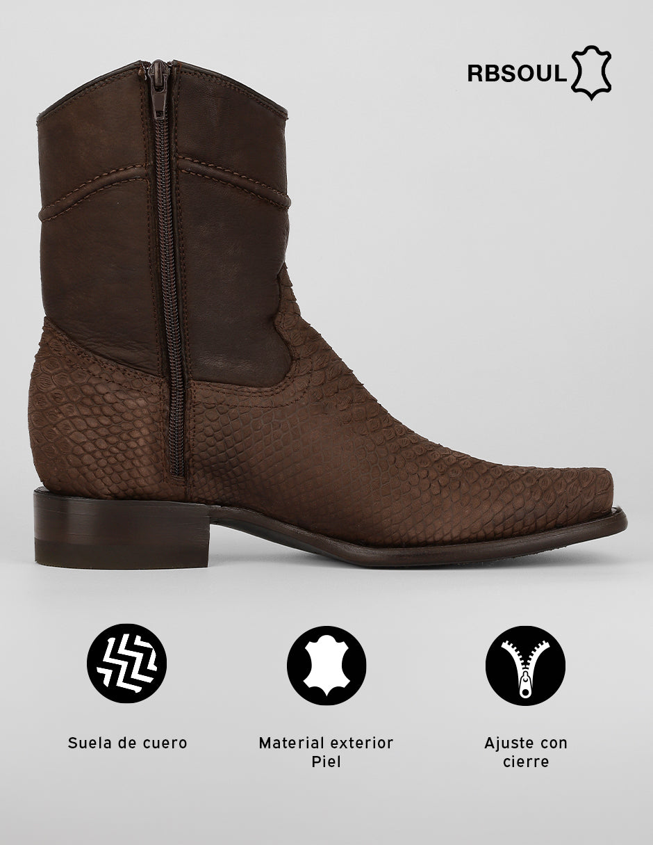 Botas western West en Piel – Café