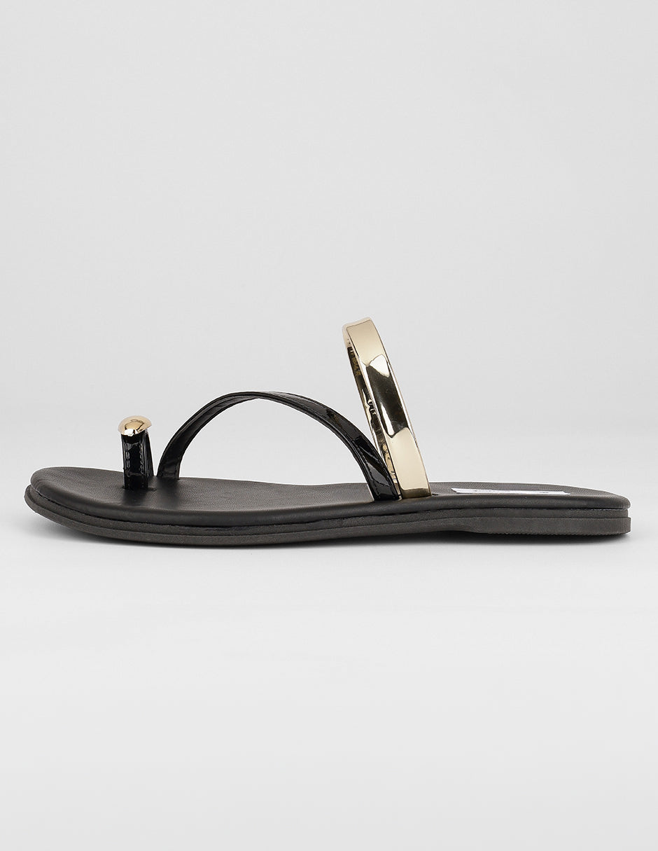 Sandalias de piso Exterior Sintético Color Negro Para Mujer De RBCOLLECTION