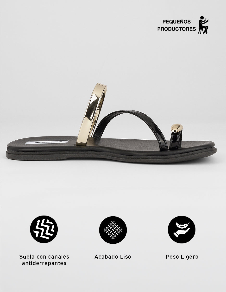 Sandalias de piso Soft en Sintético – Negro