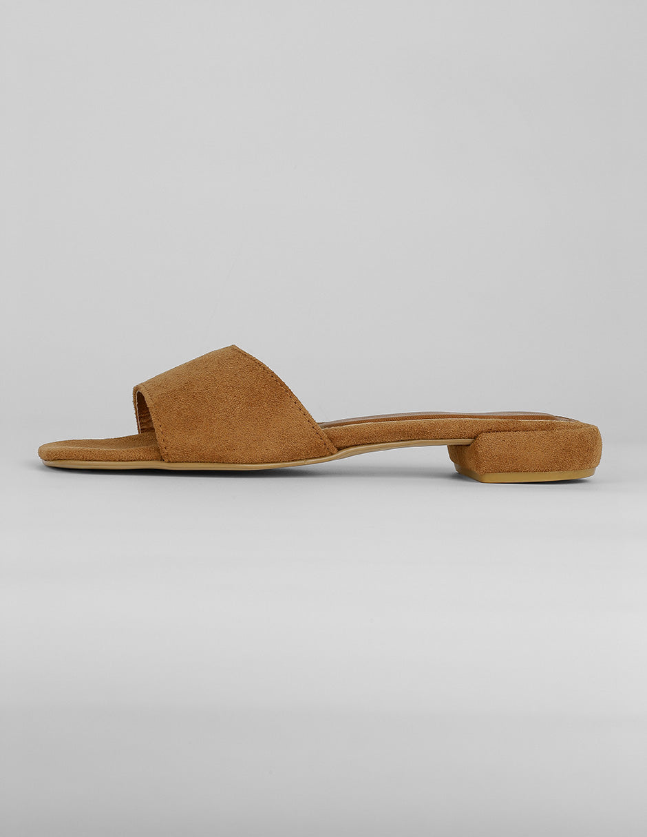 Sandalias de piso Exterior Gamuza Color Café Para Mujer De RBCOLLECTION
