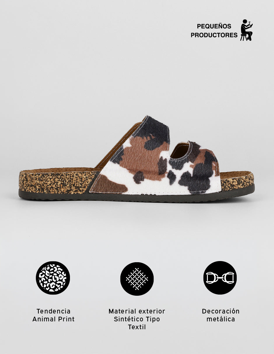Sandalias de piso Yuri en Sintético – Animal print