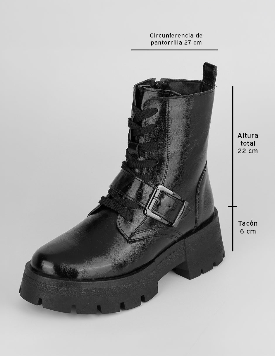 Botas casuales Bike en Piel vegana – Negro