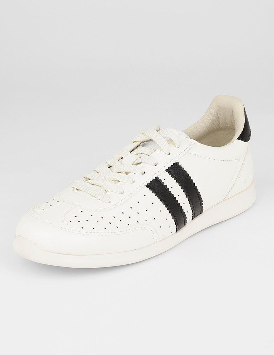 Tenis con cordones  Sam en Piel vegana – Blanco