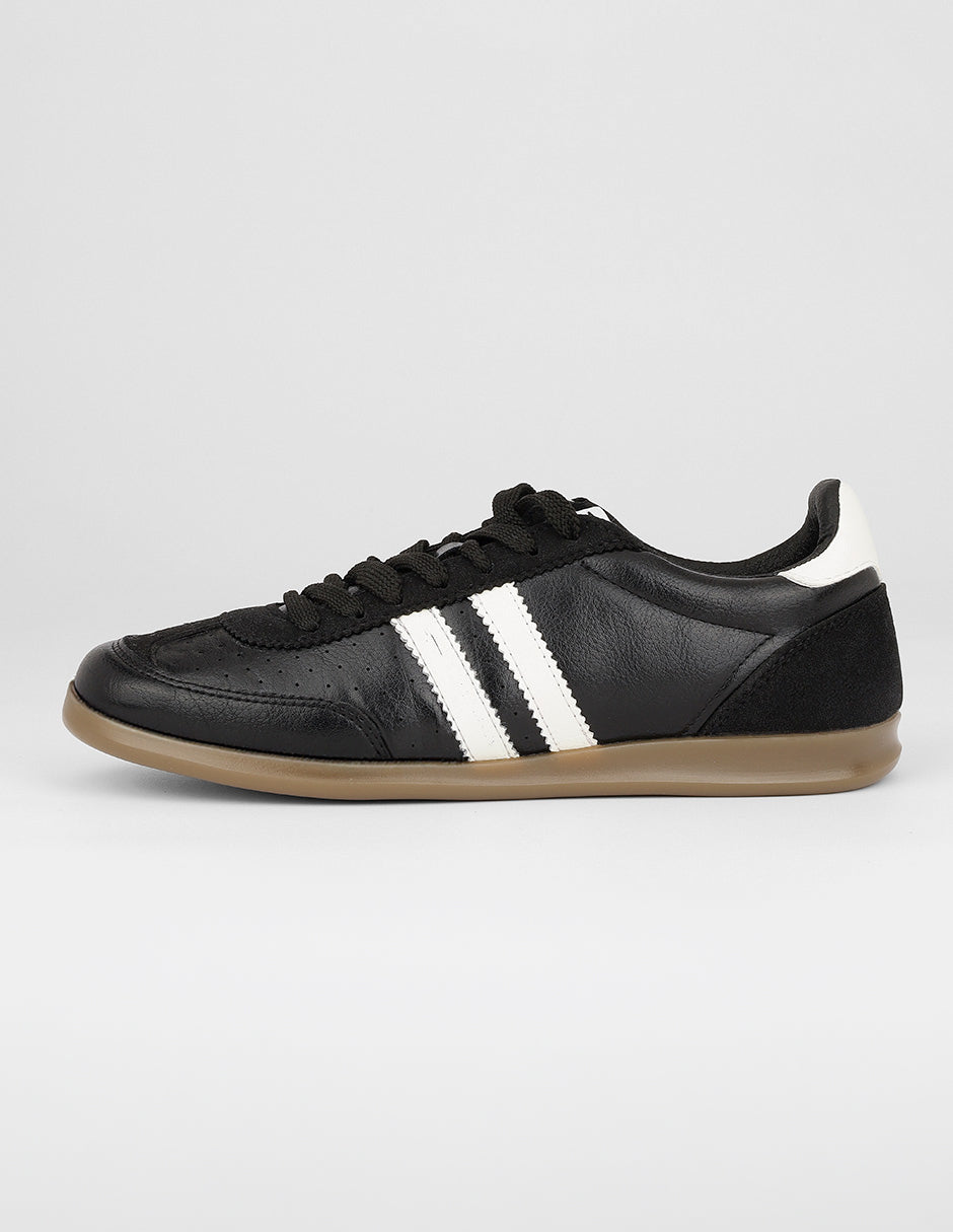 Tenis con cordones Exterior Piel vegana Color Negro Para Mujer De RBCOLLECTION