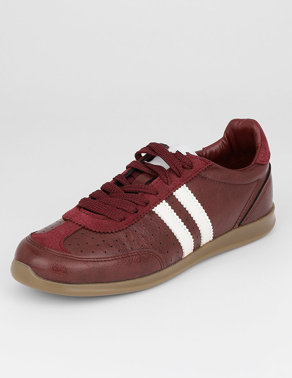 Tenis con cordones  Sam en Piel vegana – Vino