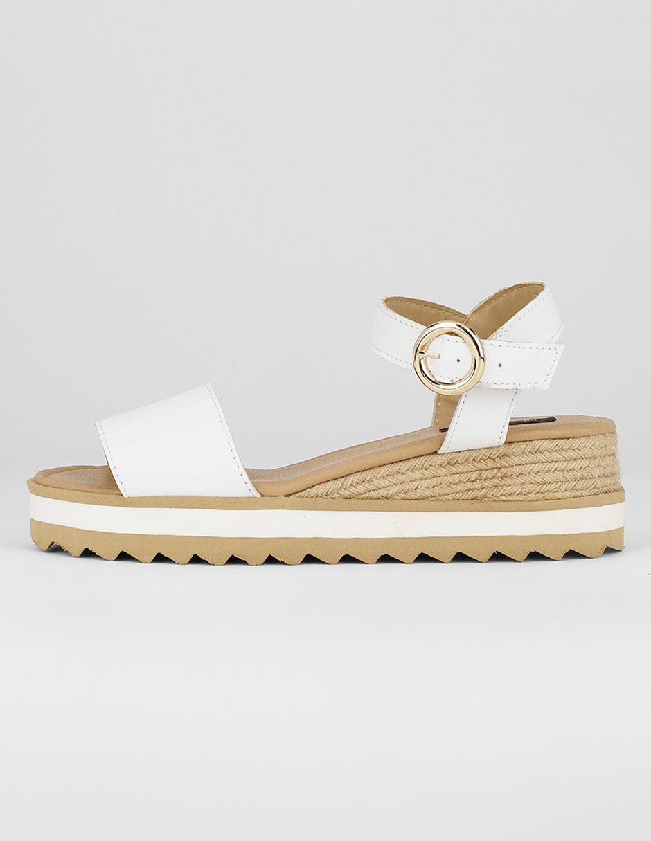 Sandalias con plataforma Exterior Piel vegana Color Blanco Para Mujer De RBCOLLECTION
