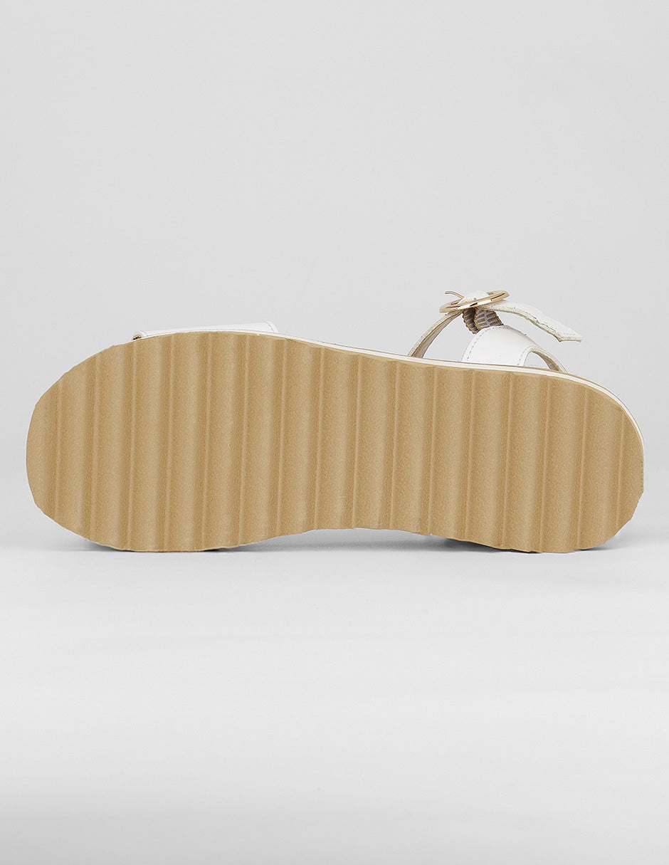 Sandalias con plataforma Naia en Piel vegana – Blanco
