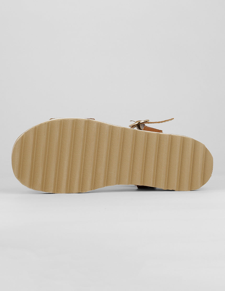 Sandalias con plataforma Naia en Piel vegana – Café