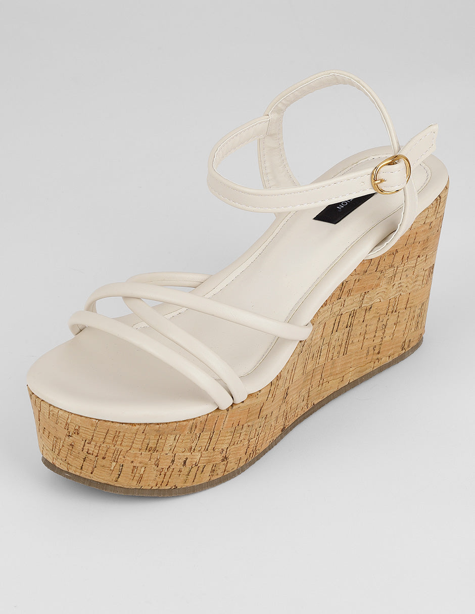 Sandalias con plataforma Brit en Piel vegana – Beige