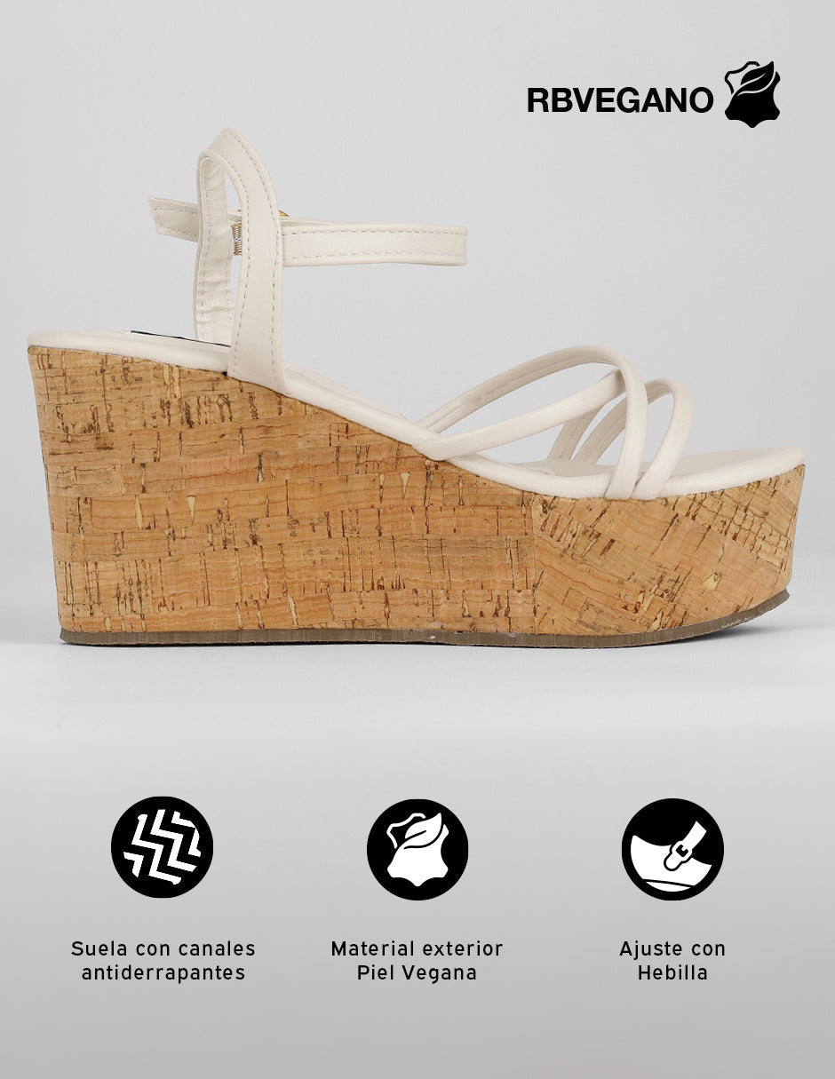 Sandalias con plataforma Brit en Piel vegana – Beige