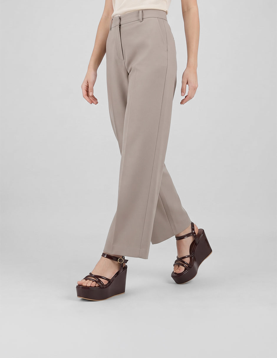 Sandalias con plataforma Brit en Charol – Café