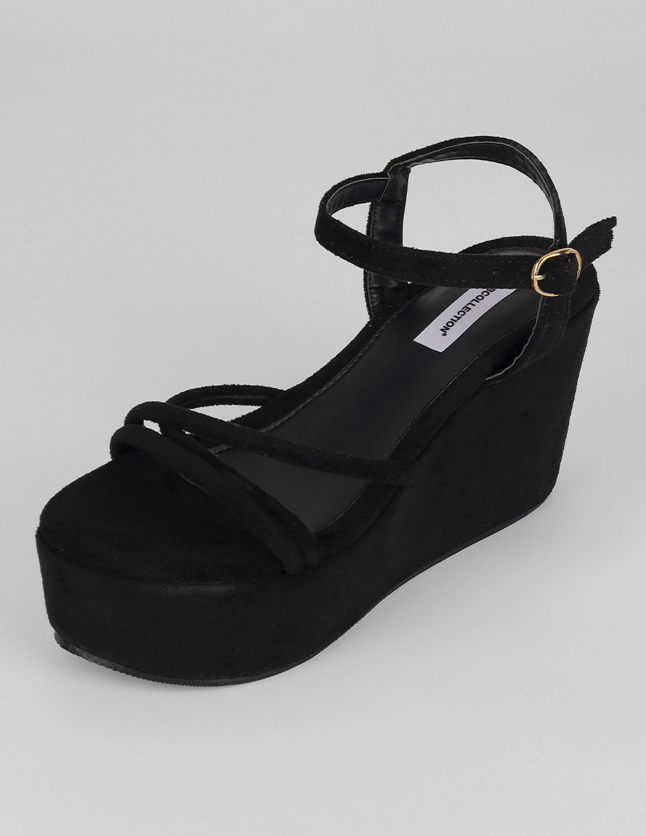 Sandalias con plataforma Birt en Gamuza – Negro