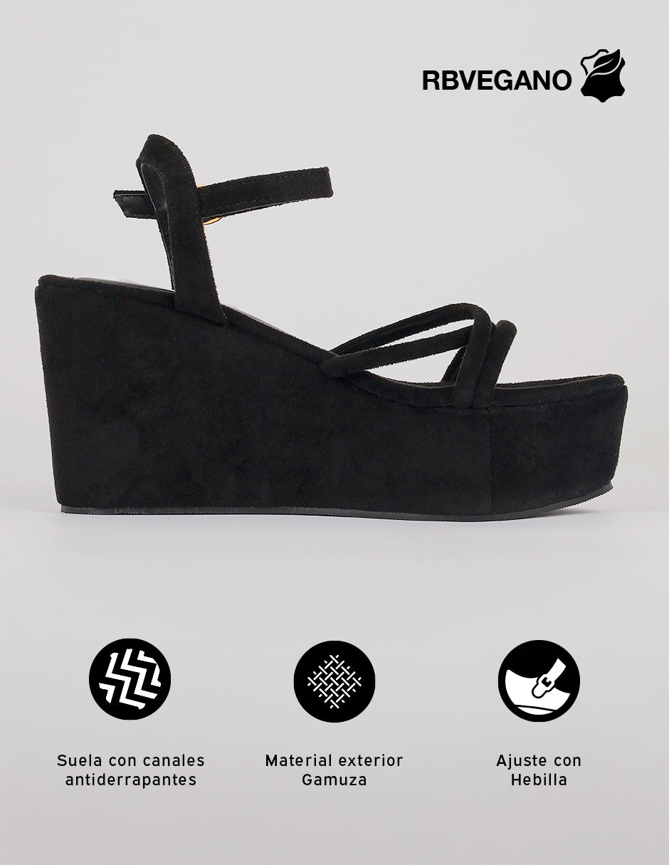 Sandalias con plataforma Birt en Gamuza – Negro