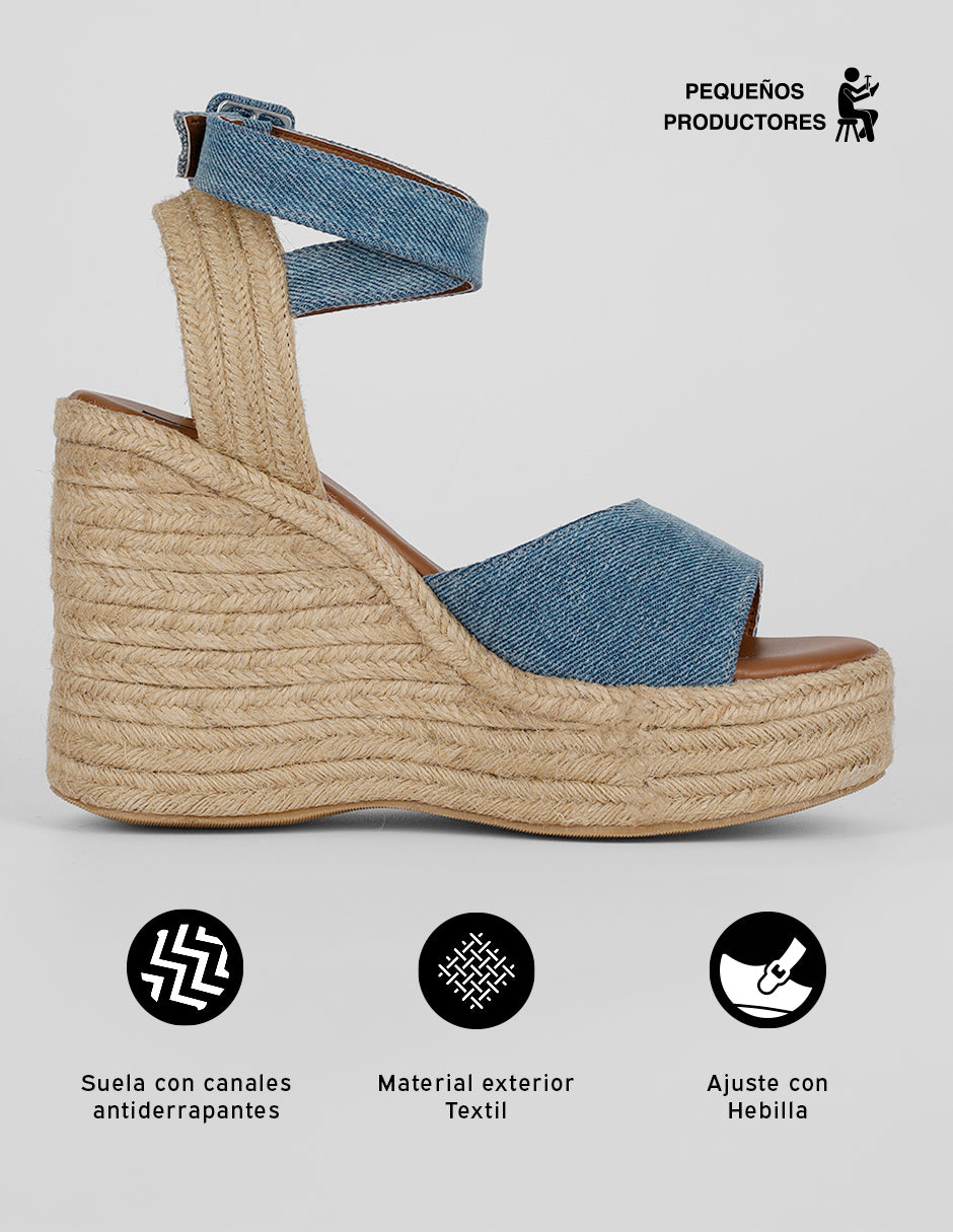 Alpargatas Naia en Textil – Azul