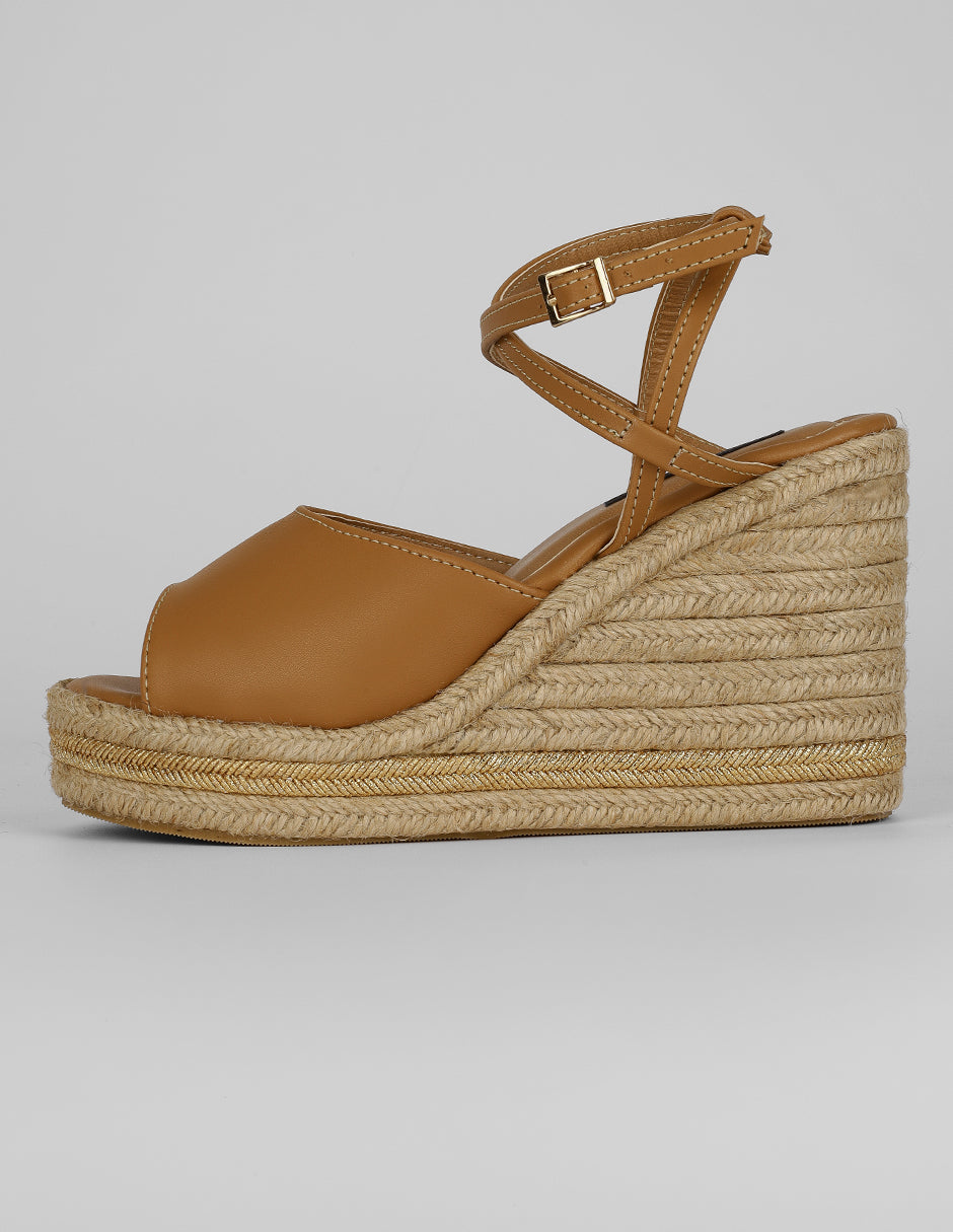 Alpargatas Exterior Piel vegana Color Café Para Mujer De RBCOLLECTION