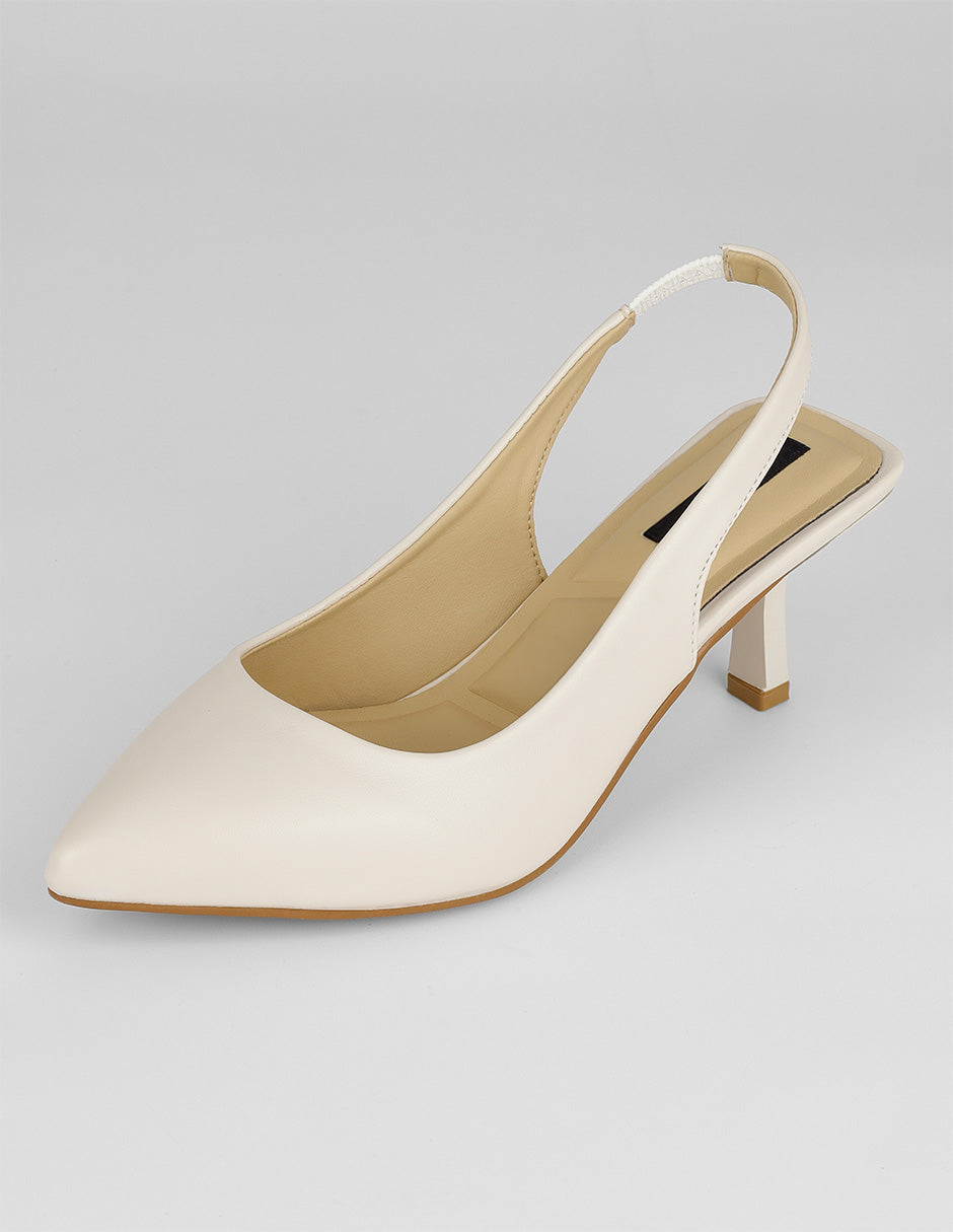 Zapatillas Slingback en Piel vegana – Beige