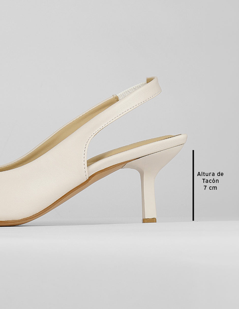 Zapatillas Slingback en Piel vegana – Beige