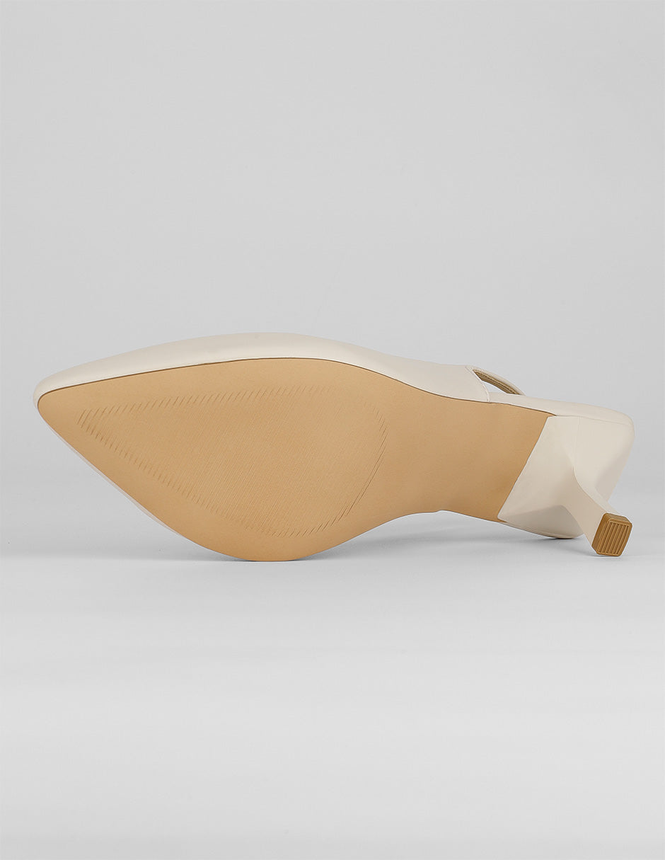 Zapatillas Slingback en Piel vegana – Beige