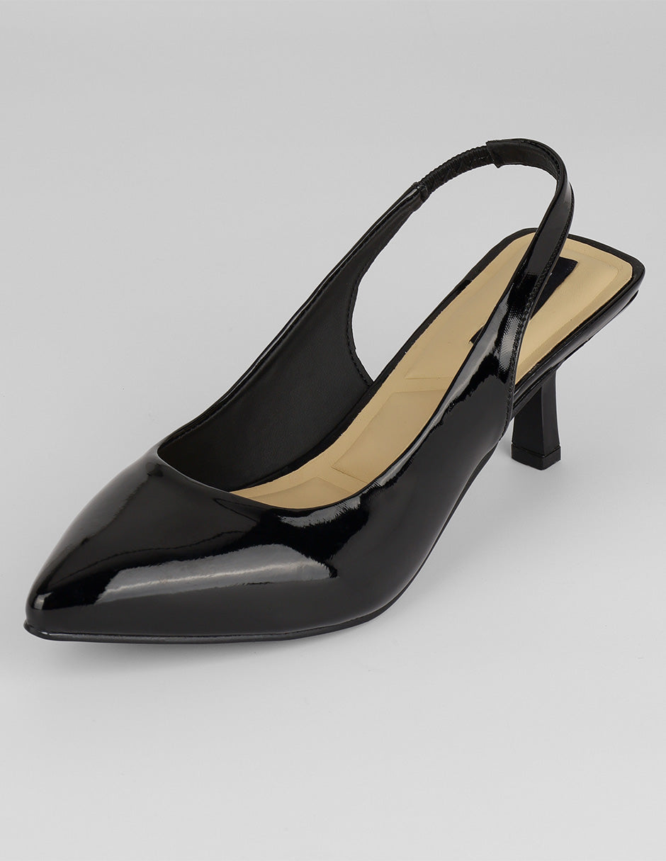 Zapatillas Slingback en Charol – Negro