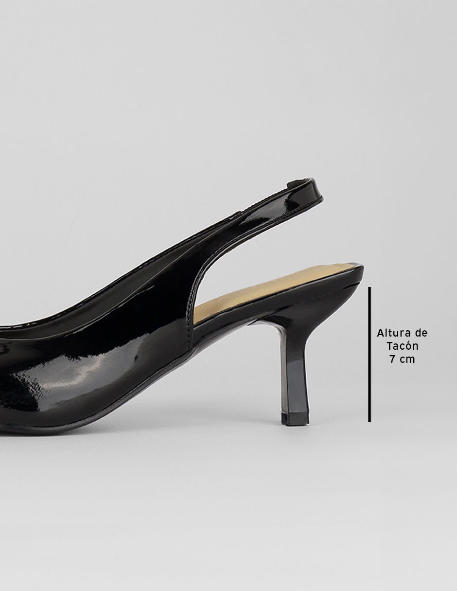 Zapatillas Slingback en Charol – Negro