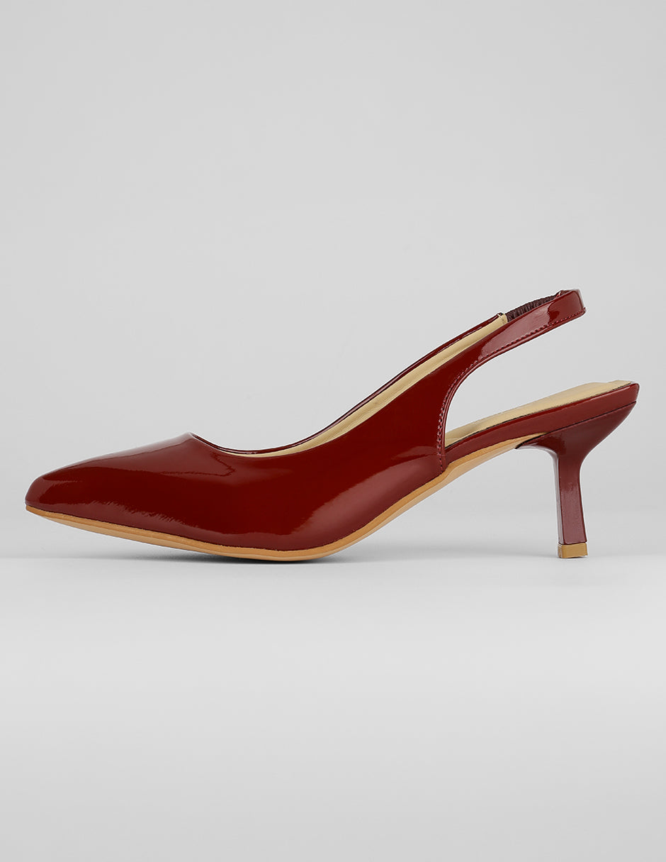 Zapatillas Exterior Charol Color Vino Para Mujer De RBCOLLECTION